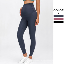 Calças elásticas de cintura alta leggings de ioga macia para mulher grávida